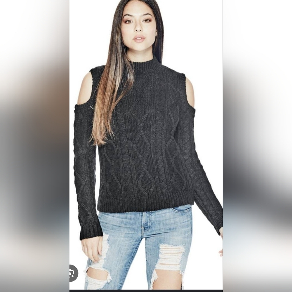 Cloud Chaser Black Off-the-Shoulder Sweater